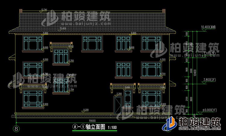 四合院别墅设计图纸及效果图大全BZ3686-新中式风格